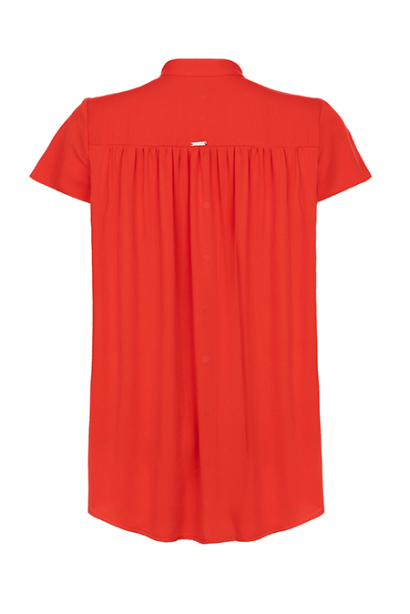 Bluza kratkih rukava asimetrične dužine sa visokom kragnom Tiffany Production