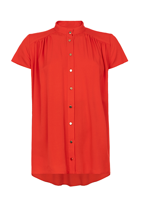 Bluza kratkih rukava asimetrične dužine sa visokom kragnom Tiffany Production