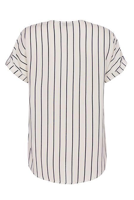 Prugasta bluza sa V izrezom kratkih rukava Tiffany Production