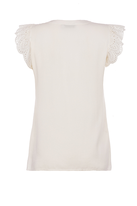 Bluza sa V izrezom i rupičastim rukavima u vidu karnera Tiffany Production