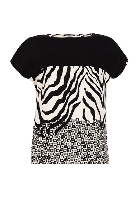 Tiffany Production Bluza kratkih rukava u zebra dezenu