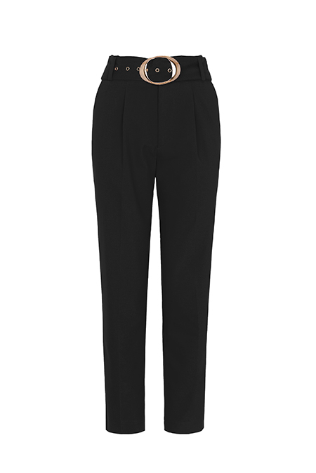 Pantalone visokog struka sa ukrasnim kaišem u istoj boji Tiffany Production