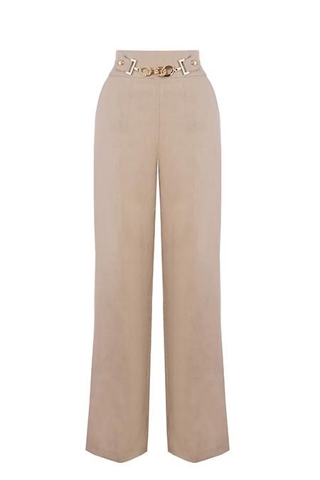 Pantalone širokih nogavica od 100% lana Tiffany Production