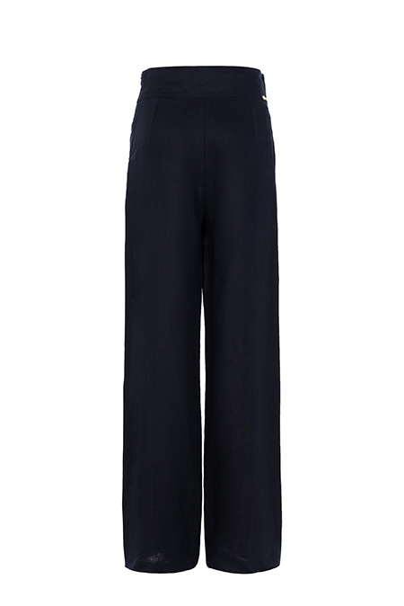 Pantalone širokih nogavica od 100% lana Tiffany Production