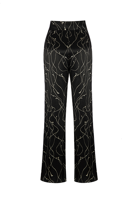 Ženske pantalone širokih nogavica sa preklopom i šlicem u prednjem delu Tiffany Production