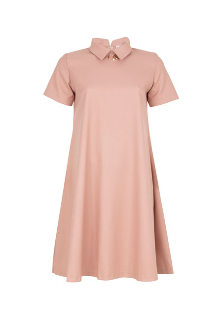 Tiffany Production Haljina A kroja sa kragnom i brošem