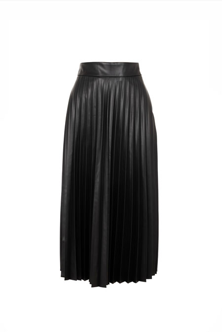 Plisirana midi suknja od eko kože Tiffany Production