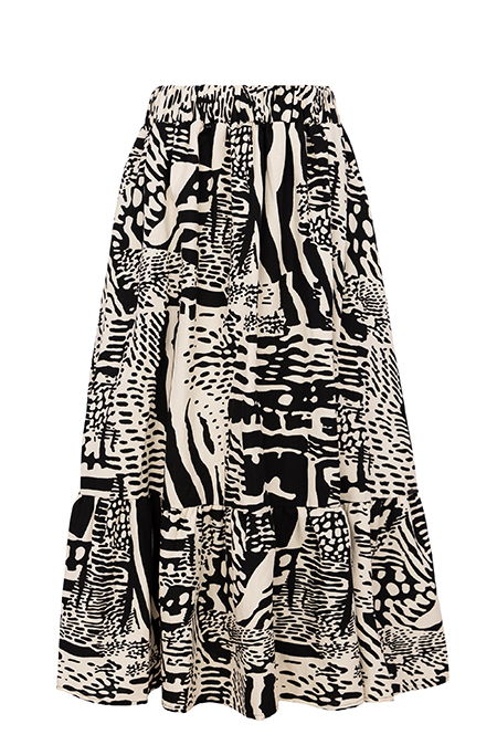 Tiffany Production Midi suknja sa karnerima na donjem rubu